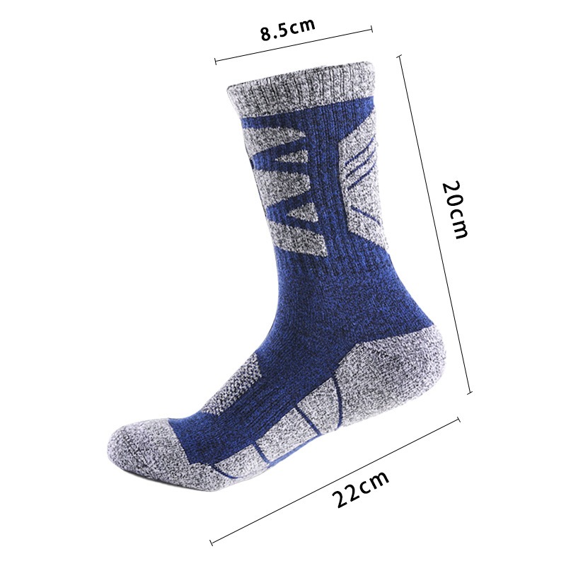 Outdoor Sports Socks With Thickened Towel Sole For Mountaineering Shock Absorption Hiking And Running Mid-tube Socks