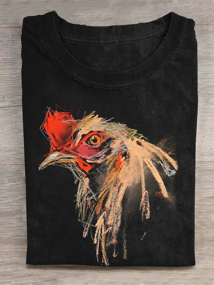Teecade Teecade  Chalk Drawing Chicken T-shirt