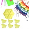 DIY sechseckiges Diamond Painting Tablett Kit mit großer Kapazität und Löffelpinsel (gelb)