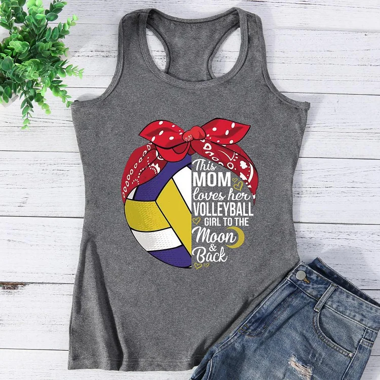 Loves Her volleyball Girl To The Moon' Back Vest Top-Annaletters