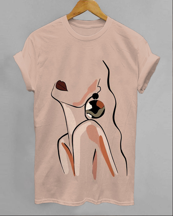 Big Earrings Girl Cotton Unisex Short Sleeve Shirt