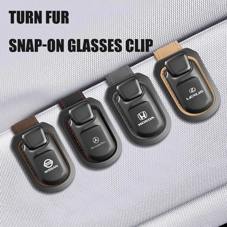 Car-mounted multi-functional suede leather glasses holder