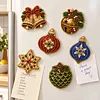 6PCS  DIY Pearl Diamond Painting Christmas Fridge Magnets, Sparkling Rhinestone Refrigerator Magnet Craft Kit for Home Decor & Gifts