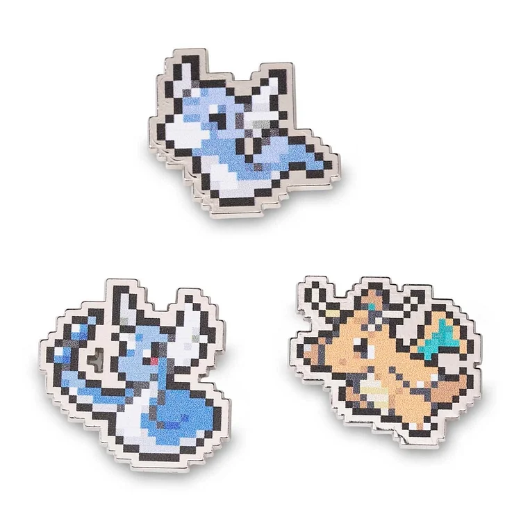 Dratini, Dragonair & Dragonite Pokémon Pixel Pins (3-Pack)