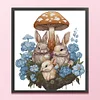 >SALE<Embroidery Eco-cotton Thread 14CT Printed Bunny Family Cross Stitch 40x47cm