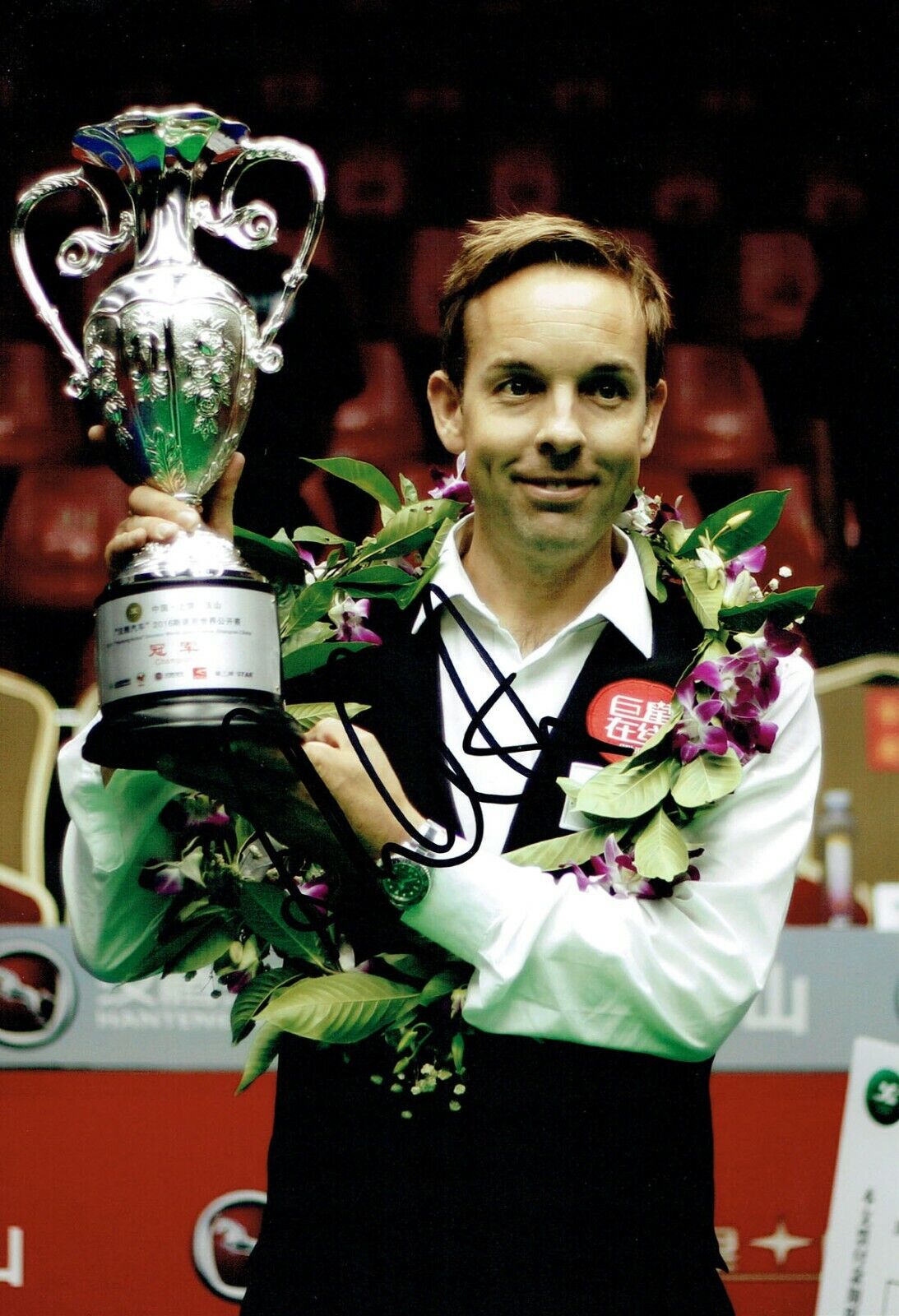 Ali CARTER AUTOGRAPH Signed Photo Poster painting A AFTAL COA SNOOKER 2016 World Open Winner