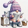 Gnome Reading A Newspaper - 11CT Stamped Cross Stitch - 40*40cm - Cartoon