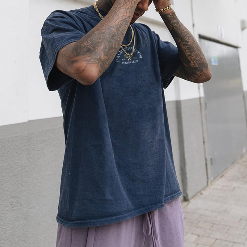 Oversized Palm Springs Tennis Club T-Shirt、、URBENIE