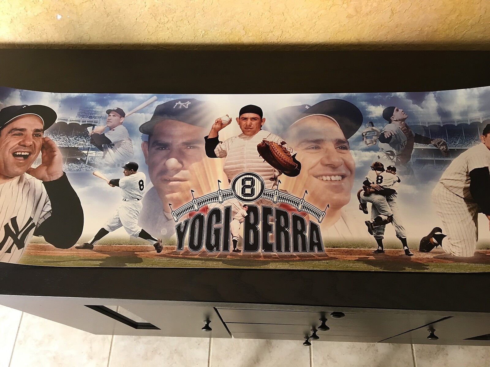 YOGI BERRA NEW YORK YANKEES 36x12 PANORAMIC Photo Poster painting