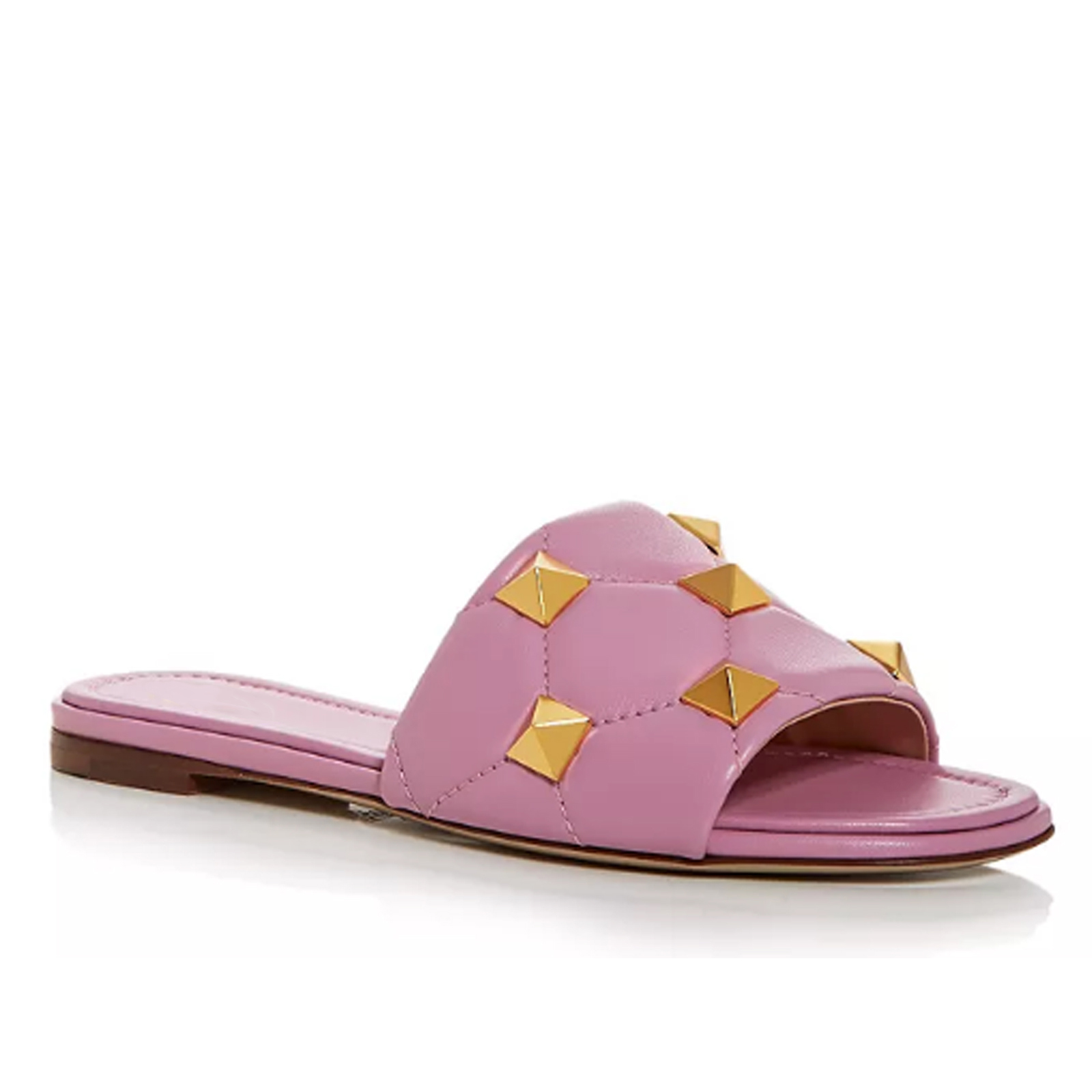 Women's Roman Stud Quilted Slide Sandals Pink-vocosishoes