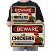 Beware Of Chickens No Responsible For Injury Or Death You Have Been Warned - Vintage Metal Signs - 20*30cm/30*40cm - Warning&Farm