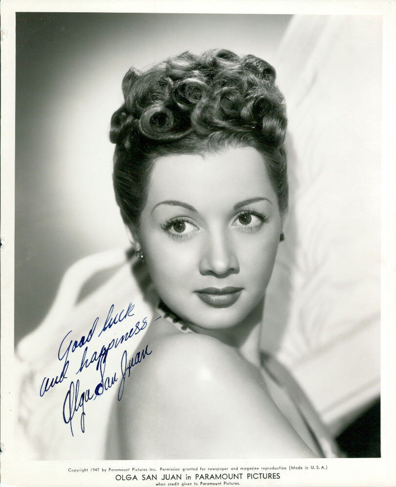 Olga San Juan (Vintage) signed Photo Poster painting COA