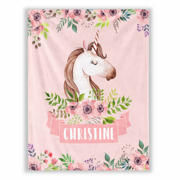 BlanketCute-Personalized Lovely Kid Unicorn Blanket with Your Kid's Name | 09