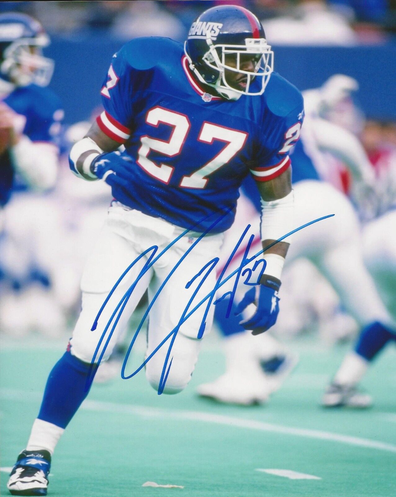 Signed 8x10 Rodney Hampton New York Giants Autographed Photo Poster painting - w/ COA