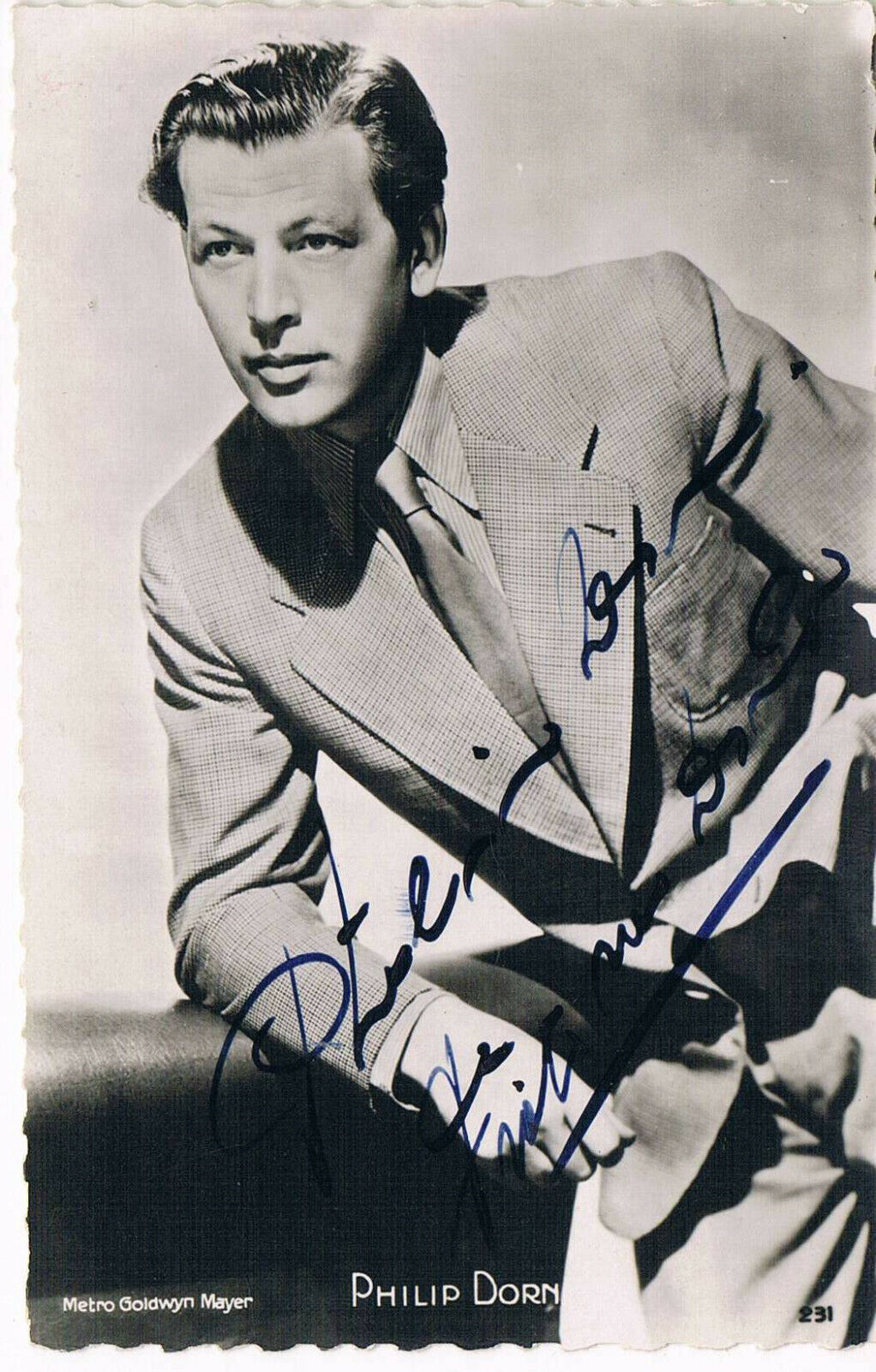 Philip Dorn 'Frits van Dongen' 1901-75 autograph signed postcard Photo Poster painting 3.5x5.5