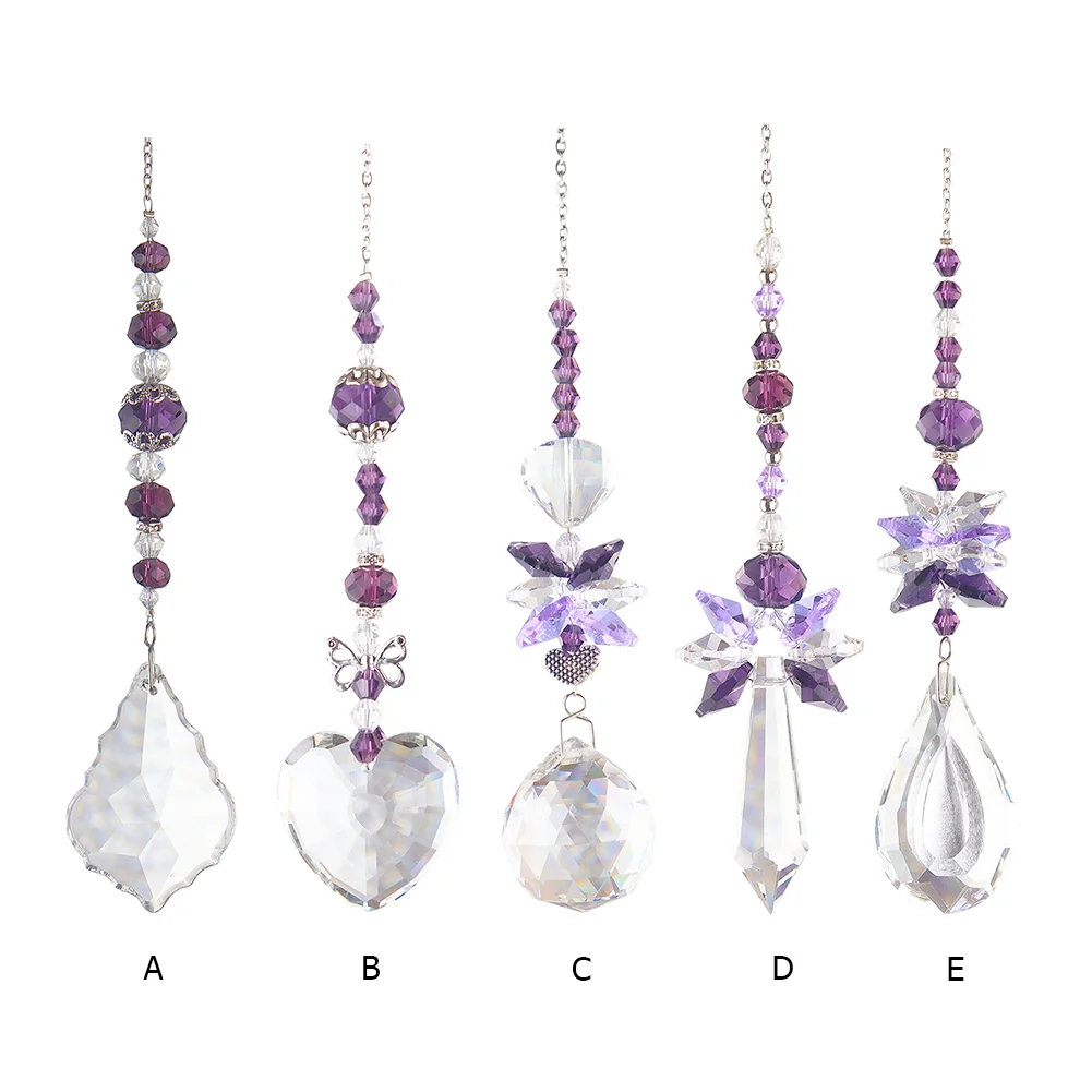 1/5pcs Crystal Wind Chime Garden Hanging Pendant Ornaments for Indoor Outdoor
