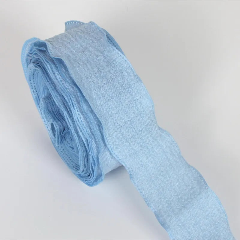 Ruffled Pleated Fishtail Yarn 2.5 Wide Ribbon Flower Packaging Ribbon Macaron Floral Snow Yarn Linen Diy