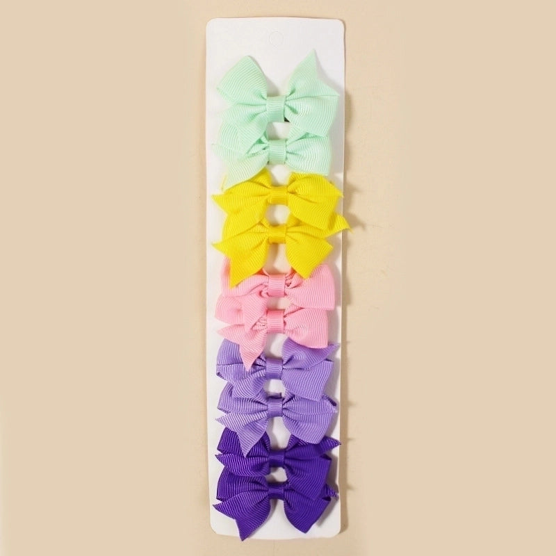 10 Pieces Girl’S Cartoon Style Bow Knot Polyester Hair Clip