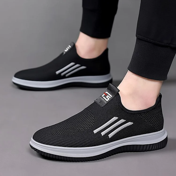 Mesh Fly Woven Sports And Leisure Slip-on Flat Running Men's Shoes  Stunahome.com