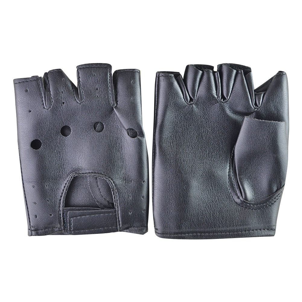 

Adults Anti-Skid Half-Finger Hollow Leather Gloves Hip-Hop Cycling Gloves, 501 Original