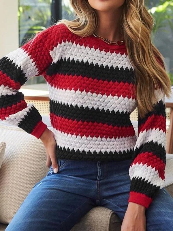 Women's Scoop Neck Long Sleeve Sweater Top