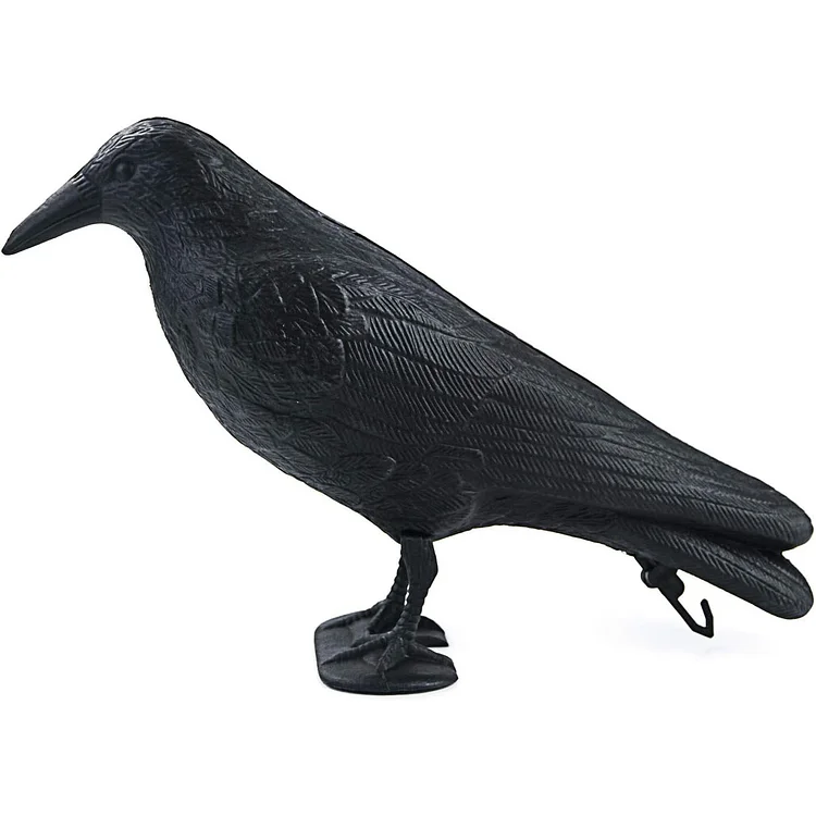 GUGULUZA Crow Decoys Full Body Plastic Crow Decoy for Hunting with Feet Stake for Yard Garden Decoration