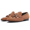 Mens Casual Suede Leather Tassel Loafers 