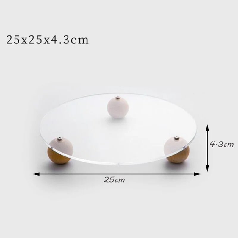 athvotar Storage Tray Home Decor Clear Decorative Tray Candlestick Stand Table Aromatherapy Display Stand Modern Organizer