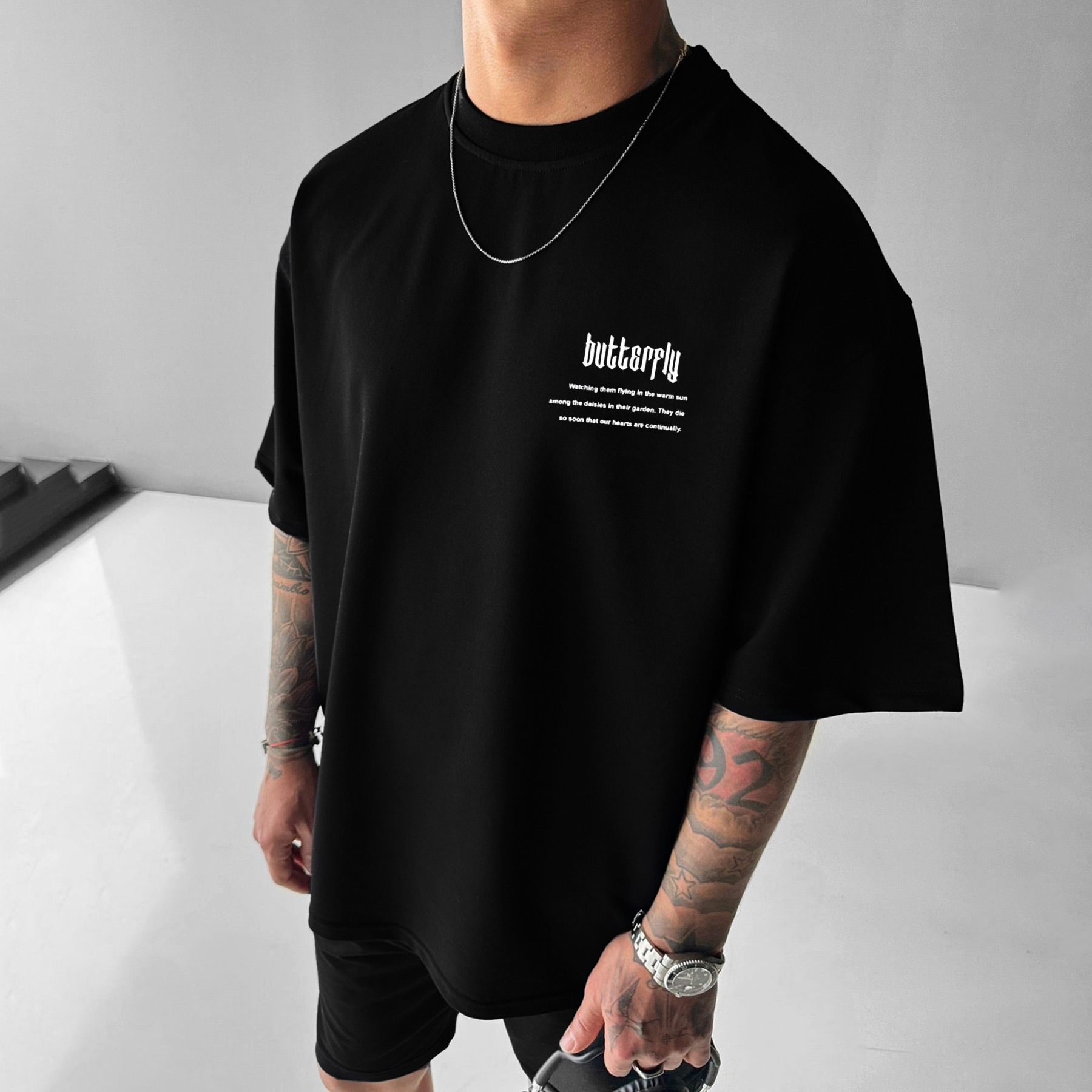 Letter Butterfly Printed T-shirt