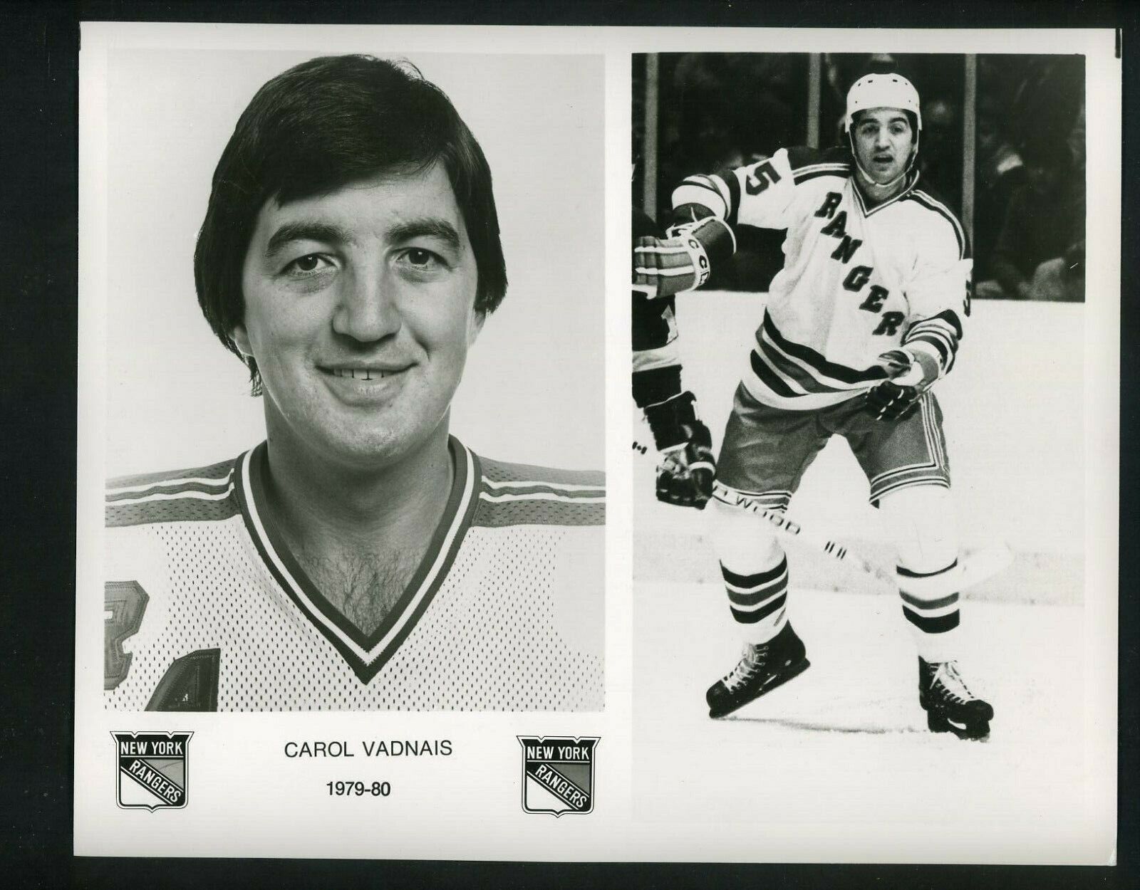 Carol Vadnais New York Rangers team issued 1979 Press Photo Poster painting