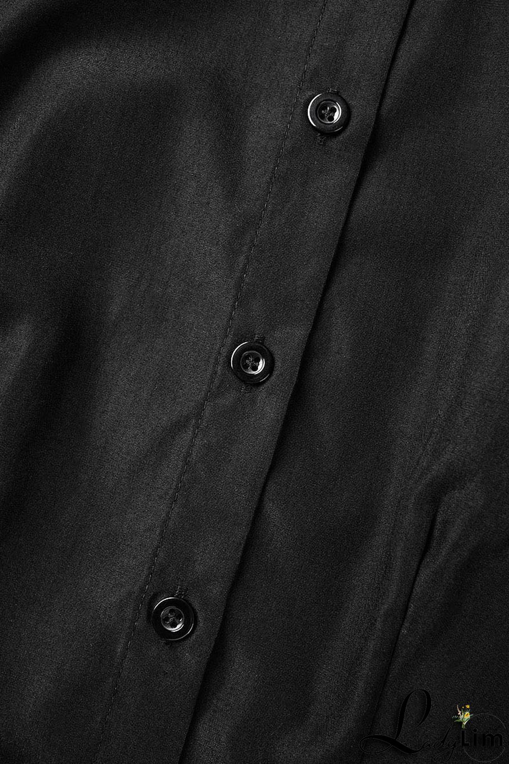 Rose Red Casual Solid Patchwork Buckle Flounce Turndown Collar Tops