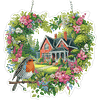 Diamond Painting Acrylic Cabin in The Woods Window Hanging Pendant for Home Decor