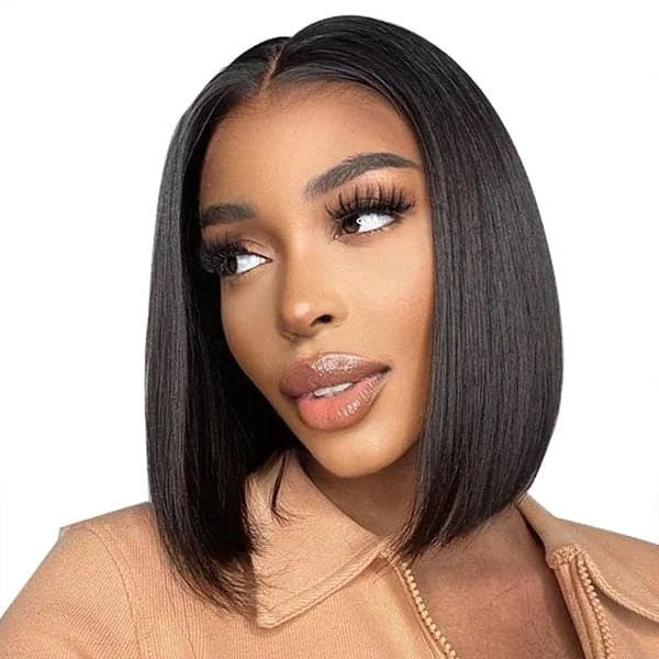 Short Bob Wigs Straight Human Hair Wigs 4X4 Bob Style Wigs With Full Ends