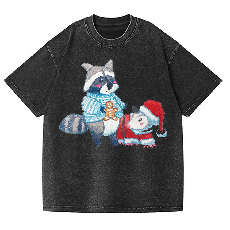 Cute Santa Hat Men's washed T-shirt