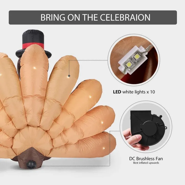 Dejah Turkey with Hat Lawn Yard Inflatable