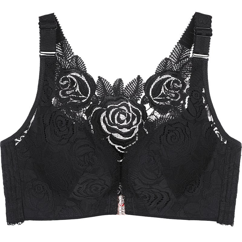 Plus Size Rose Front Closure Lace Comfy Bras(Size runs the same as regular bras)