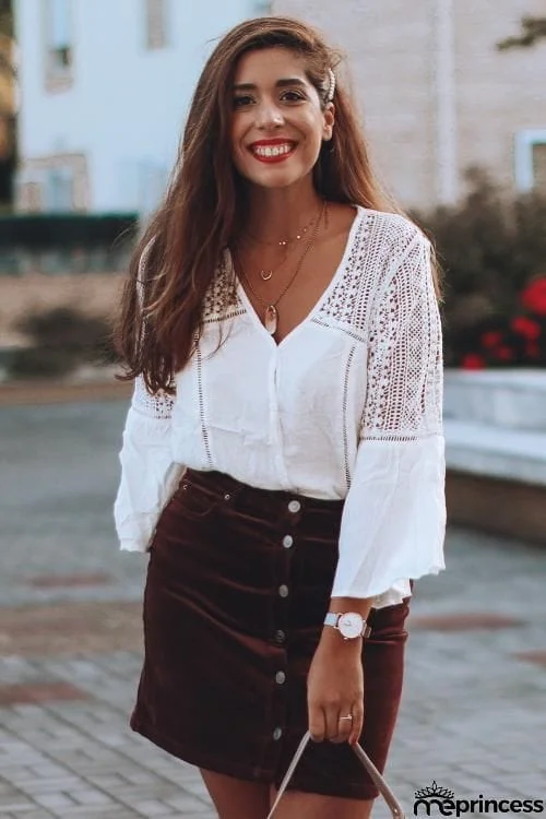 White The Du Jour Hollow Out Crochet Blouse