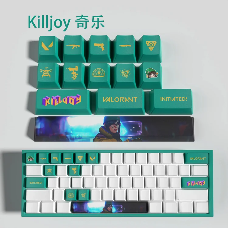 KILLJOY New design Valorant keycaps  OEM Profile 14keys MINI SET PBT dye sub keycaps