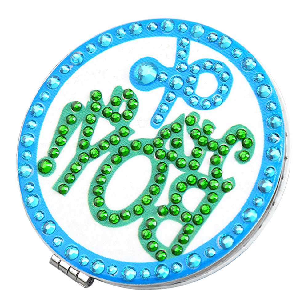 

Blue English-Creative Diamond Mini Mirror, 501 Original