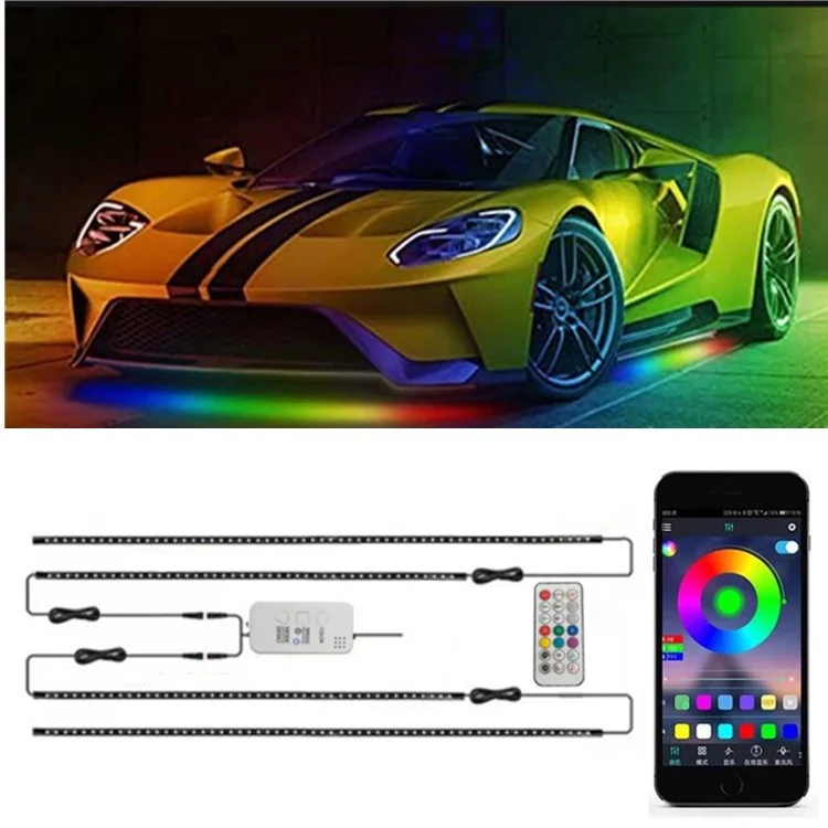 Car modification colorful voice-activated chassis lights