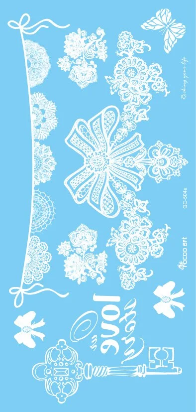 1piece white black henna tattoo Sexy Lace Stocking Arabic Indian rose butterfly Bow flash wedding art paint on hand arm leg