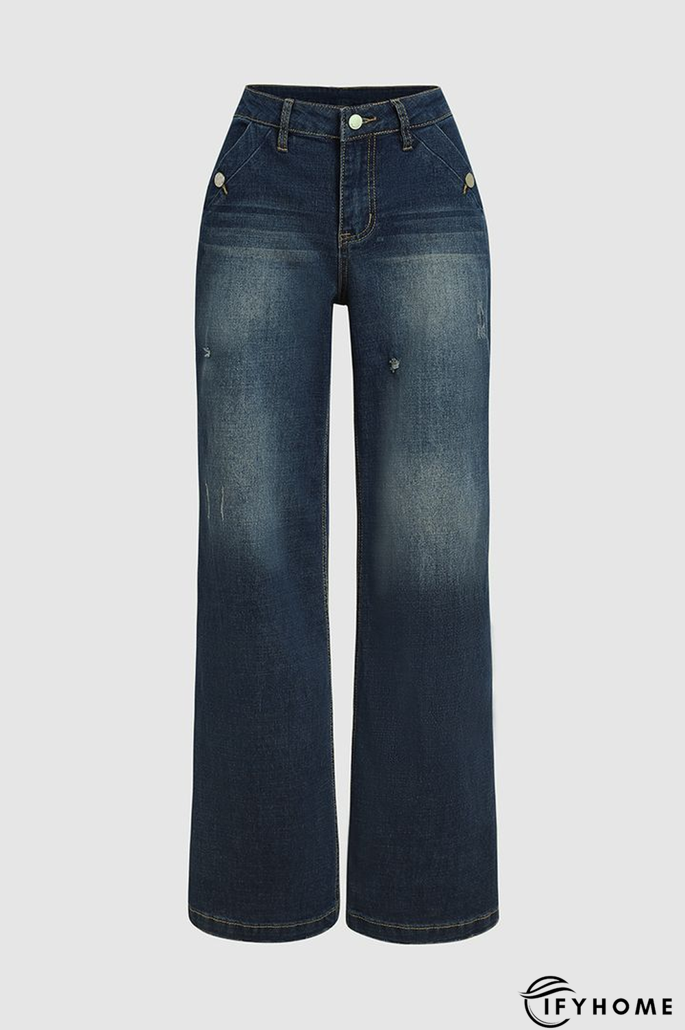 Denim Casual Loose Plain Jeans | IFYHOME