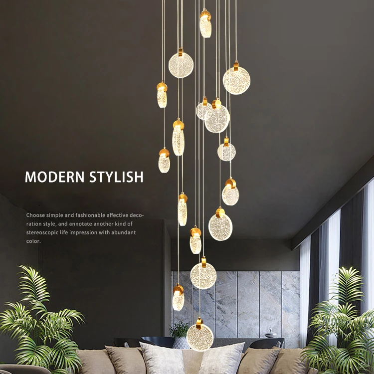 Modern Pendant Lamp For Stairwell Led Hanging Light For Hall Pendant