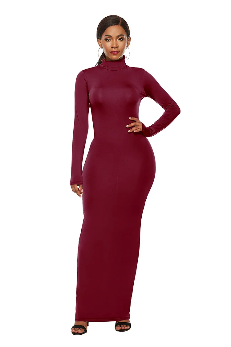 PASUXI Womens Long Sleeve Soft Lounge Long Dress huanwei