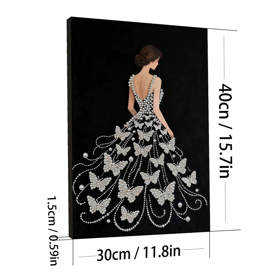 Girls Pearl DIY Diamond Art Kits with Frame 30x40cm for Adults Idea Home Decor