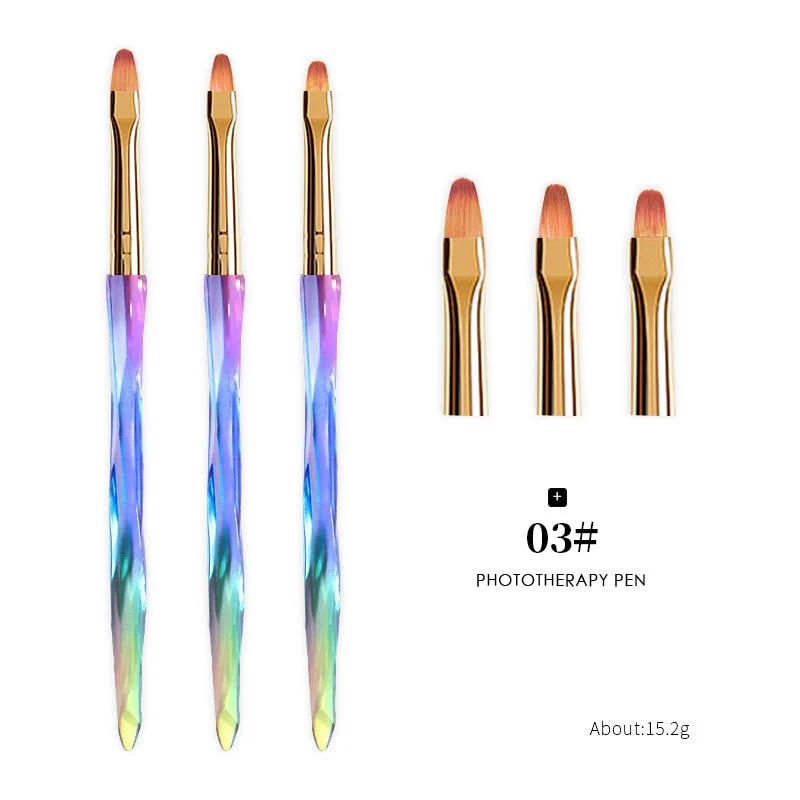 3pcs/Set Nail Brush Nail Art Acrylic Liquid Powder French Stripes Lines Liner Painting Design Brush Dotting Picking Pen Tool-Nail Inspo