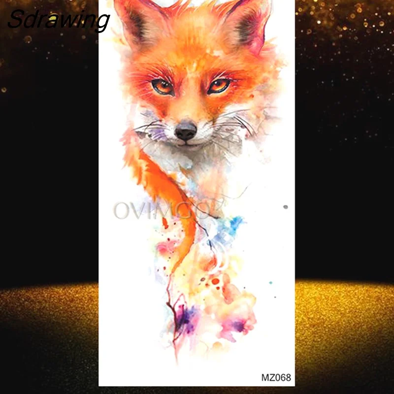 Sdrawing Temporary Tattoos Animals Body Armband Soldier Fake Tattoo Stickers Scorpion Wolf Deer Elk Eagle Bear Forearm Tatoo Decals