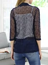 Vibrant V-Neck Crochet Cardigan - Elegant 3/4 Sleeve Mesh Slim Fit, Breathable, Casual, Comfortable, Women's Fashion Clothing for Daily Wear