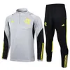 Joyfball 2024/2025 Flamengo Half-Pull Training Suit Light Gray Football Shirt 1:1 Thai Quality