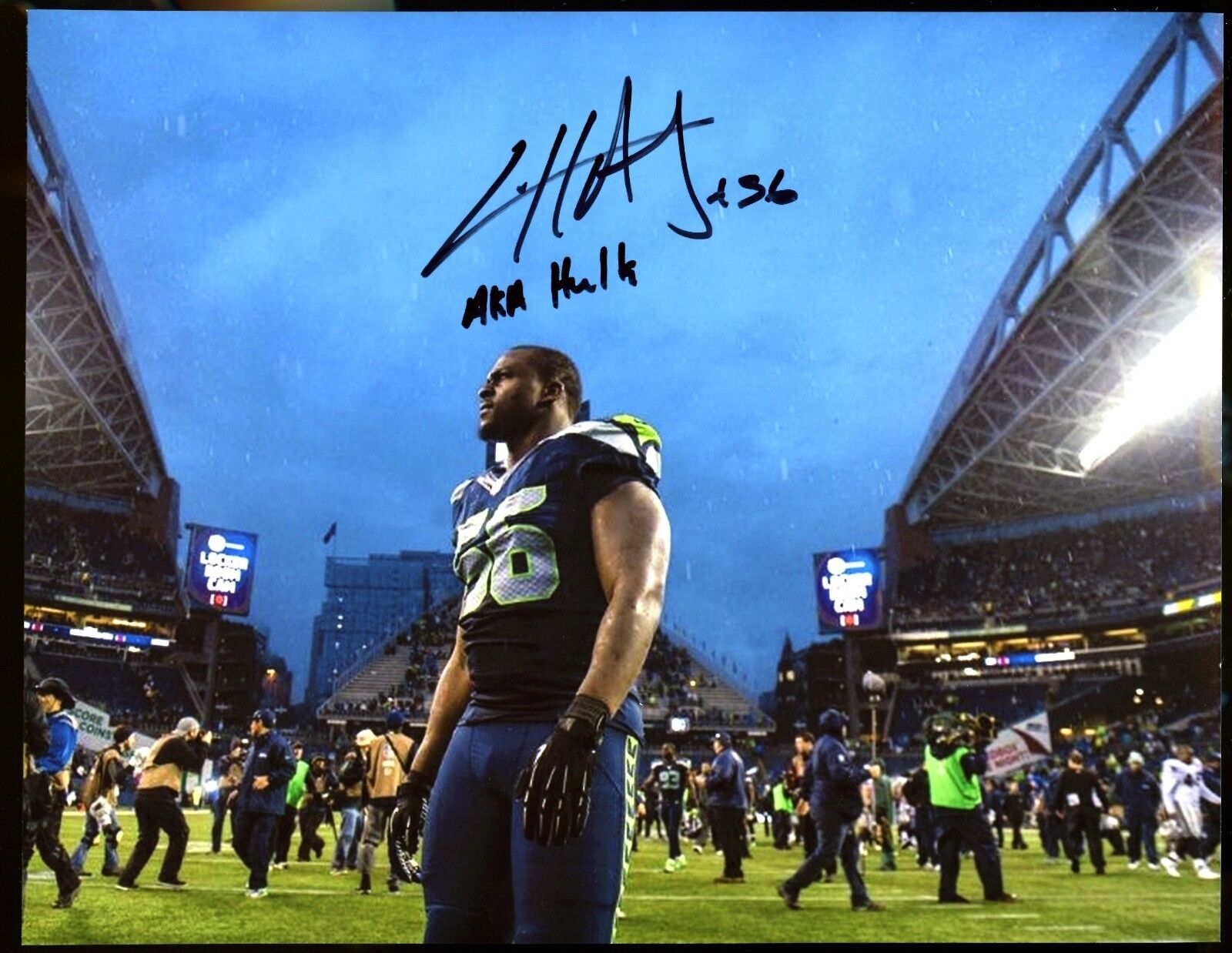 Cliff Avril 8x10 Photo Poster painting #8 Autographed Signed INSCR Seahawks SB XLVIII Champion